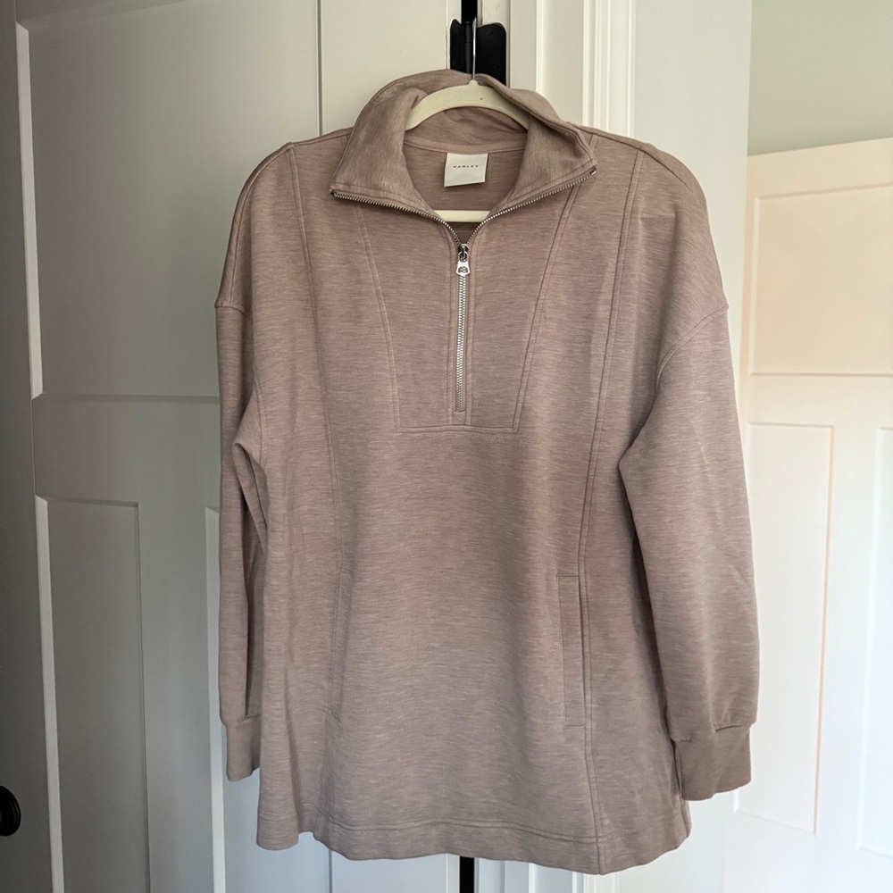 Varley Naya Half-Zip Sweat Dreamsoft Taupe Marl Pullover - Picture 2 of 6